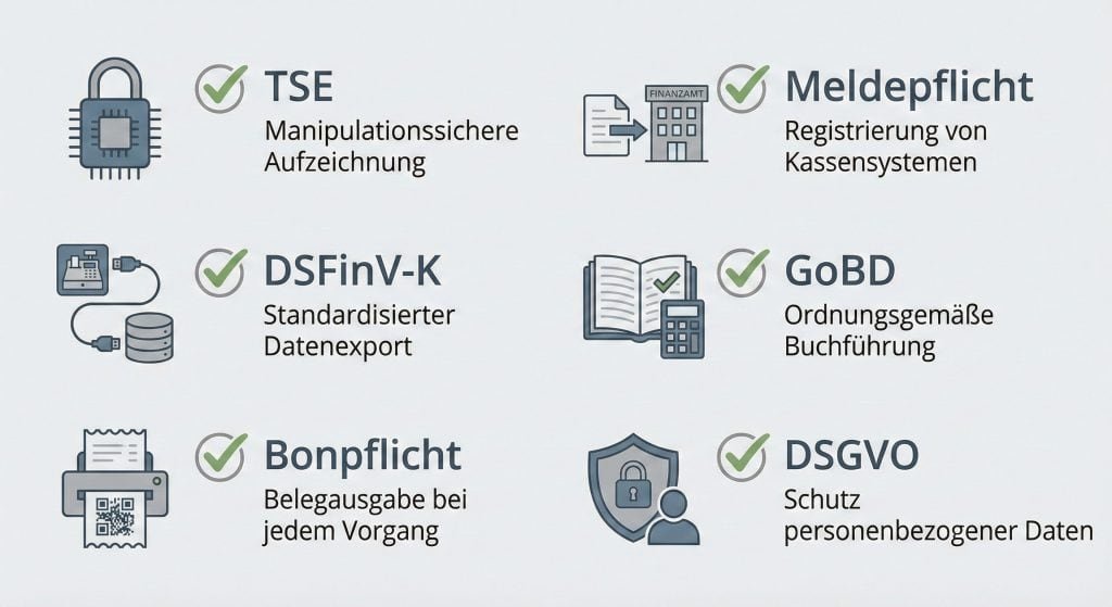 Checkliste für steuerliche Anforderungen an elektronische Kassensysteme in Deutschland