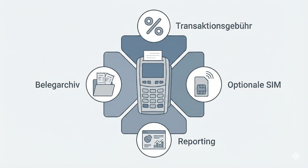 nfografik zu typischen Kostenbausteinen bei Kartenzahlung für Händler