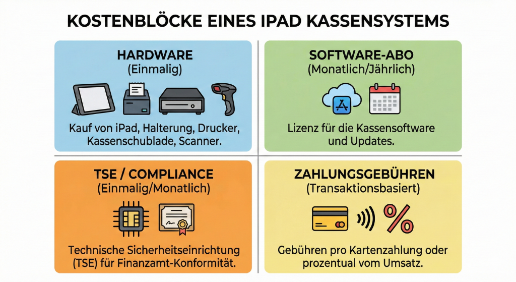 iPad Kassensystem Kosten: Hardware, Software, TSE und Zahlungsgebühren