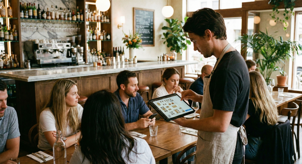 iPad als Kassensystem in der Gastronomie beim Kassieren am Tisch