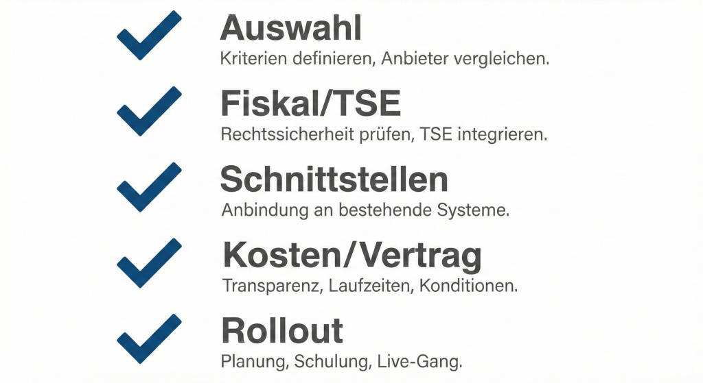 Checkliste für die Auswahl und Einführung eines Kassensystems